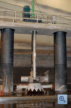 Treatment plant with shaft in place